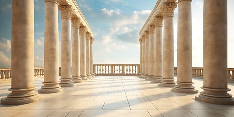 Ancient columns forming a colonnade. - obrazy, fototapety, plakaty