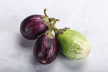 Heap of raw asian baby eggplant