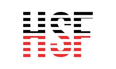 HSF three initial letter iconic line negative space minimal logo design vector template. monogram, abstract, wordmark, business, typography, minimalist, brand, company, flat, modern, unique, simple