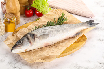 Raw seabass fish for cooking