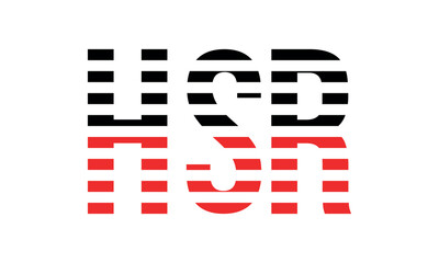 HSR three initial letter iconic line negative space minimal logo design vector template. monogram, abstract, wordmark, business, typography, minimalist, brand, company, flat, modern, unique, simple