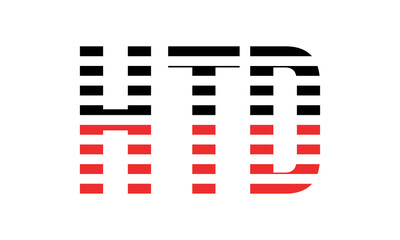 HTD three initial letter iconic line negative space minimal logo design vector template. monogram, abstract, wordmark, business, typography, minimalist, brand, company, flat, modern, unique, simple