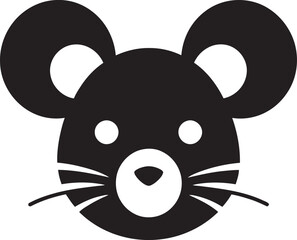 Graphite Glamour Rat Vector IllustrationElegant Ebony Black Mouse Graphic