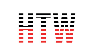 HTW three initial letter iconic line negative space minimal logo design vector template. monogram, abstract, wordmark, business, typography, minimalist, brand, company, flat, modern, unique, simple