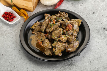 Chicken liver in cream sauce