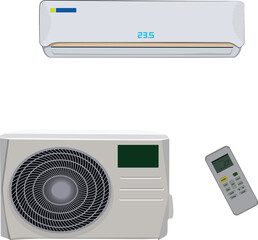 Fototapeta premium Air conditioner set design isolated on a white background vector