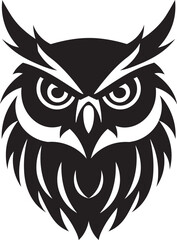 Feathers of Wisdom Owl Vector IconSilent Flight Black Owl Design