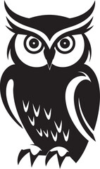 Whispering Nightwatch Owl Silhouette IllustrationShadows of Wisdom Dark Owl Design