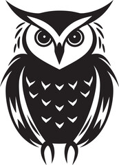 Winged Guardian Black Owl Negative Space Vector IconGuardian of Wisdom Black Owl Tribal Design