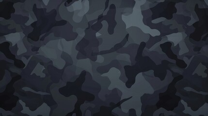 Camouflage pattern. Trendy dark gray camouflage fabric. Military texture. Dark background - obrazy, fototapety, plakaty