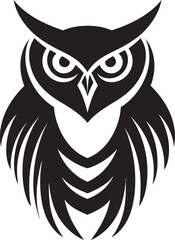 Nocturnal Raptor Black Owl Vector ArtInky Majesty Owl Silhouette Vector