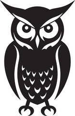 Gothic Owl Dark Vector IllustrationEnigmatic Nightfall Owl in Black Art