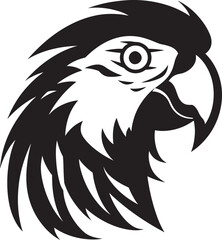 Parrot Vector Illustration Striking Black and White StyleMajestic Parrot Portrait Monochromatic Vector