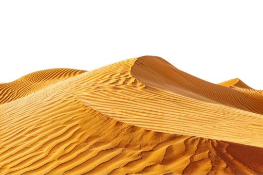 Desert Dune Isolated On Transparent Background. PNG. Sand Of Golden Dunes Isolated on a Transparent Backdrop