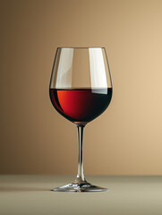 red wine glass, brown background, close up