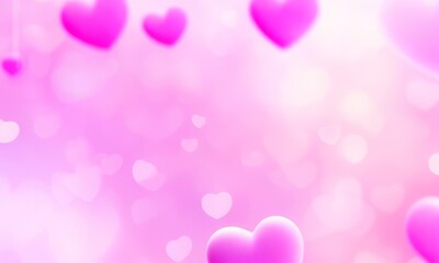 Fototapeta premium Valentine's Day background with hearts on bokeh background