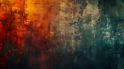 Abstract Painting With Orange, Yellow, and Green Colors