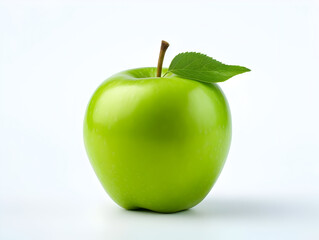 Fresh green apple fruit on white background