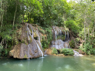 Waterfalls originating from the sources of rivers in the city of Bonito - Mato Grosso do Sul - Brazil