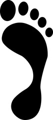 Human footprints icon. Foot imprint, footsteps flat black vector collection isolated on transparent background. Human footprints silhouette. Barefoot, sneaker and footstep for web and app.