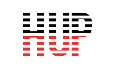 HUP three initial letter iconic line negative space minimal logo design vector template. monogram, abstract, wordmark, business, typography, minimalist, brand, company, flat, modern, unique, simple