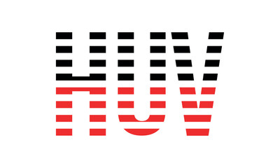 HUV three initial letter iconic line negative space minimal logo design vector template. monogram, abstract, wordmark, business, typography, minimalist, brand, company, flat, modern, unique, simple