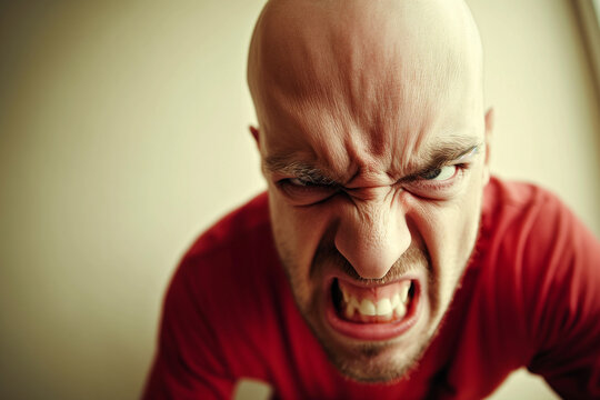 Intense Man Expressing Rage