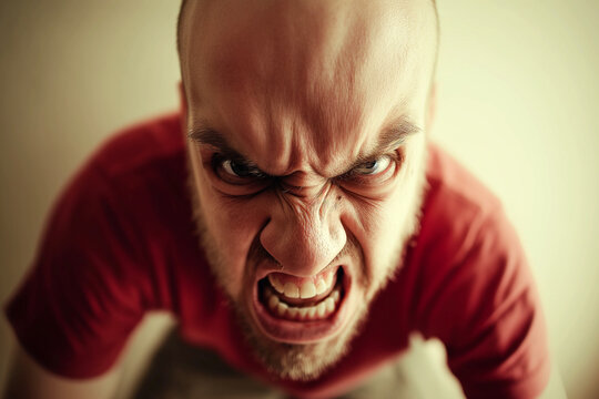Intense Man Expressing Rage