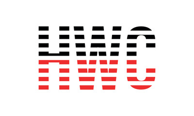 HWC three initial letter iconic line negative space minimal logo design vector template. monogram, abstract, wordmark, business, typography, minimalist, brand, company, flat, modern, unique, simple