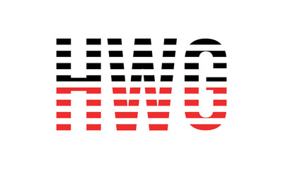 HWG three initial letter iconic line negative space minimal logo design vector template. monogram, abstract, wordmark, business, typography, minimalist, brand, company, flat, modern, unique, simple