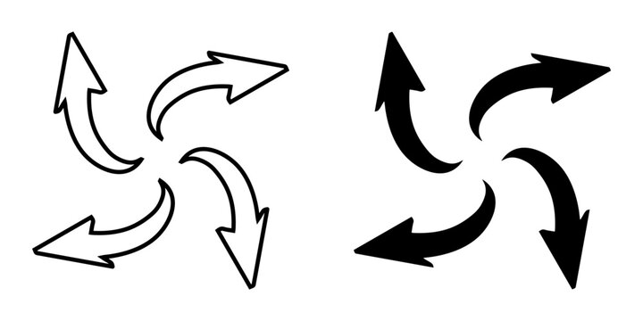 Outward arrow icon vector. Four Arrows icon sign symbol vector. Arrows pointing outward vector icon illustration isolated on white background