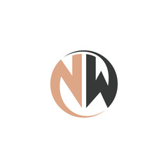 NW, WN, W AND N Abstract initial monogram letter alphabet logo design