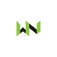 NW, WN, W AND N Abstract initial monogram letter alphabet logo design