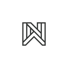 WN or NW logo and icon design