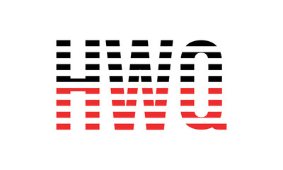 HWQ three initial letter iconic line negative space minimal logo design vector template. monogram, abstract, wordmark, business, typography, minimalist, brand, company, flat, modern, unique, simple