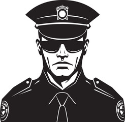 Dynamic Duty Stealthy Police Officer DesignUndercover Vigilance Noir Vector Law Enforcer