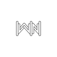 Alphabet letters Initials Monogram logo NW, WN, N and W