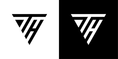 vector logo th combination of triangles - obrazy, fototapety, plakaty
