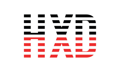 HXD three initial letter iconic line negative space minimal logo design vector template. monogram, abstract, wordmark, business, typography, minimalist, brand, company, flat, modern, unique, simple