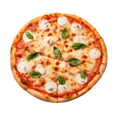 Pizza isolated on transparent and white background. Generative ai