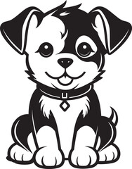 Obraz na płótnie Canvas Black Puppy in Vector Art StyleVector Graphic Sweet Black Puppy