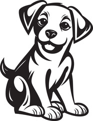 Black Puppy in Vector Graphic StyleVector Art Black Puppy Affection
