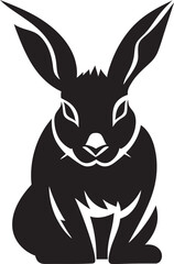 Noir Nuance Black Rabbit Vector ArtworkEthereal Elegance Rabbit Vector Silhouette