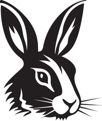 Subtle Shading Rabbit Vector SilhouetteGlossy Black Hare Vector Illustration