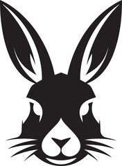 Inky Elegance Black Rabbit IllustrationShadowed Charm Vector Rabbit Artwork