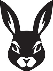Elegant Essence Shadowed Bunny IllustrationShadowed Serenity Dark Rabbit Design