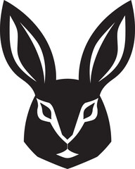 Defined Elegance Rabbit Vector SilhouetteBlackened Bunny Stylish Vector Illustration