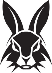 Dynamic Monochrome Rabbit Vector DesignArtistic Noir Black Rabbit Vector Art