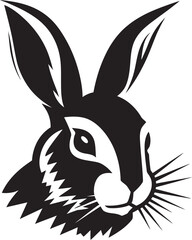 Fototapeta na wymiar Mystic Monochrome Rabbit Vector SketchShaded Simplicity Black Rabbit Illustration