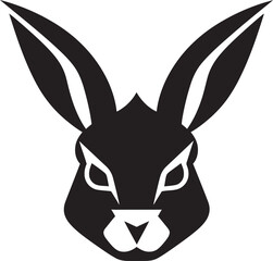 Mysterious Monochrome Black Rabbit IllustrationDynamic Elegance Rabbit Vector Silhouette